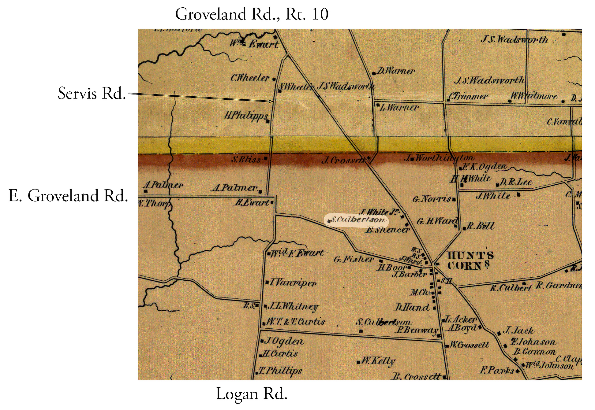 1852 Livingston County Map Gro-2 Excerpt